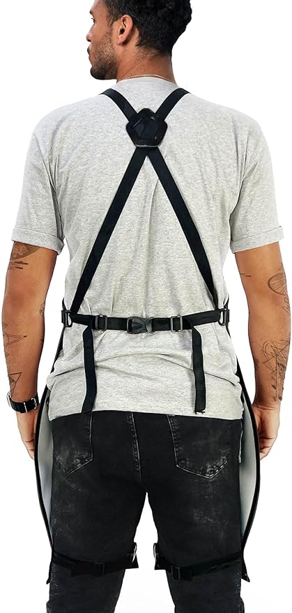Under NY Sky Tattoo Apron - Vegan Leather, Wipeable - Split-Leg, Cross-back Straps - For tattoo artist, Tattooist, Studio, Barber