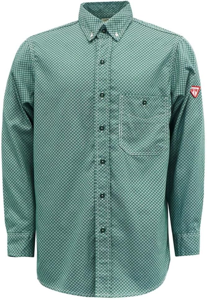 TICOMELA FR Shirt for Men Flame Resistant Shirts 6.5oz Light Weight Plaid Men's Fire Retardant Shirts
