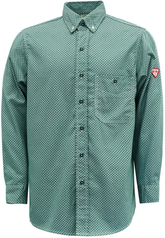 TICOMELA FR Shirt for Men Flame Resistant Shirts 6.5oz Light Weight Plaid Men's Fire Retardant Shirts