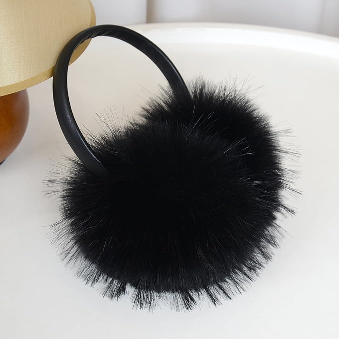 Women's Faux Fur Ear Muffs For Winter Women - Warm Faux Fur Fuzzy Ear Muffs Windproof Cold Weather Ear Warmers