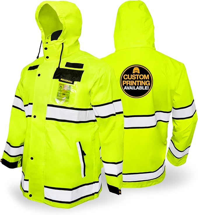 KwikSafety - Charlotte, NC - TORRENT Rain Jacket & Trench Coat ANSI OSHA Class 3 High Visibility Jacket Hi Vis Rain Gear