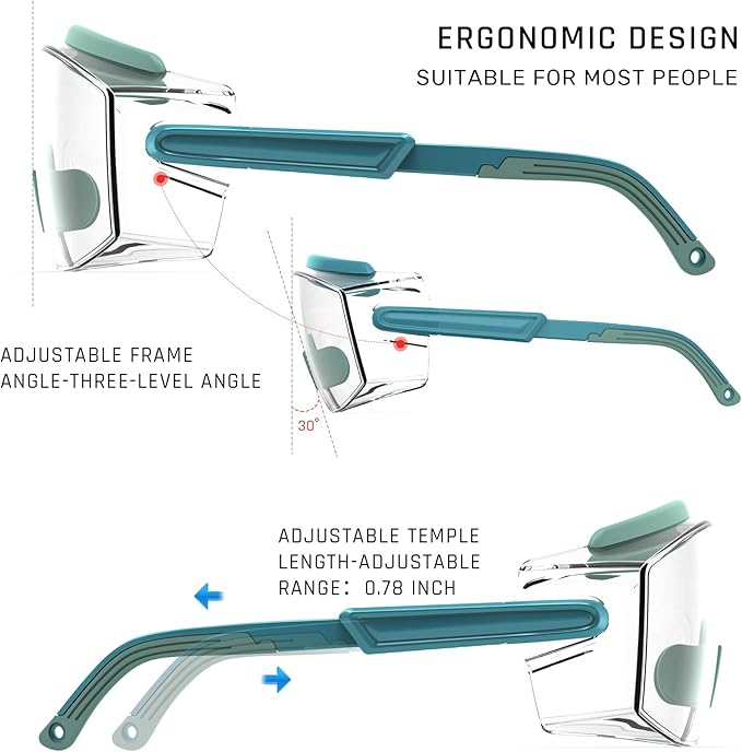 Anti Fog Safety Glasses Safety Goggles Over Glasses Protective Glasses with Anti Scratch Lenses Adjustable