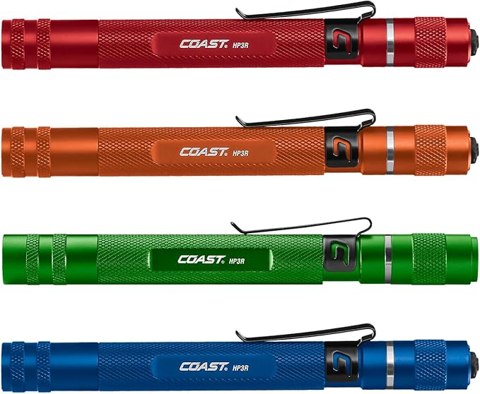 Coast HP3R 500 Lumen Rechargeable LED Penlight with Twist Focus, Blue