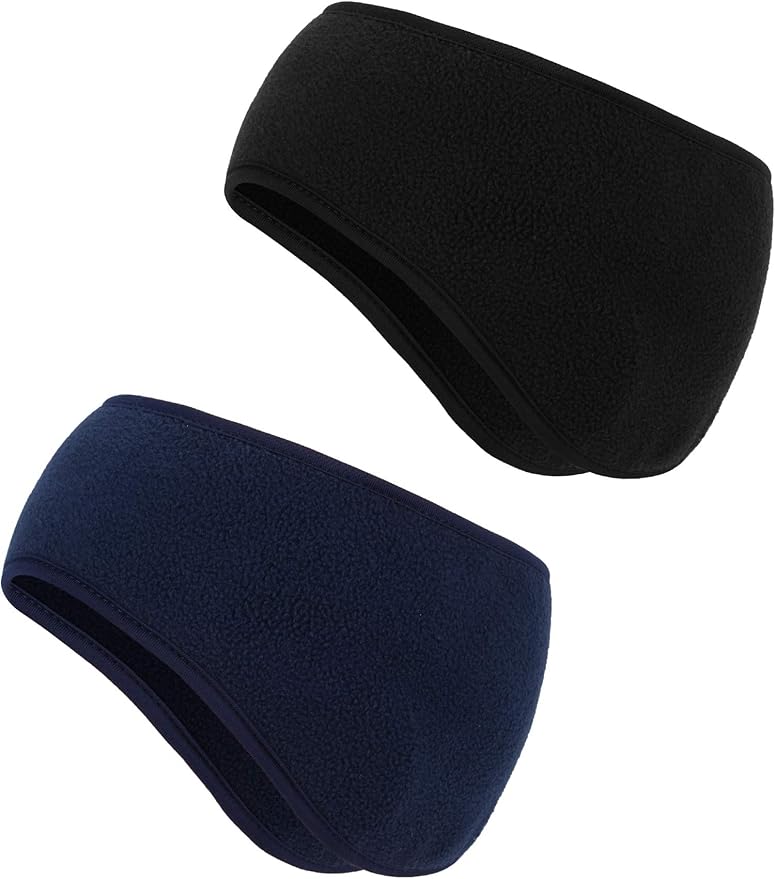 Boao 2 Pieces Ear Warmer Headbands Fleece Earmuffs Winter Ear Covers Running Wicking Ski Sport Headband for Women & Men