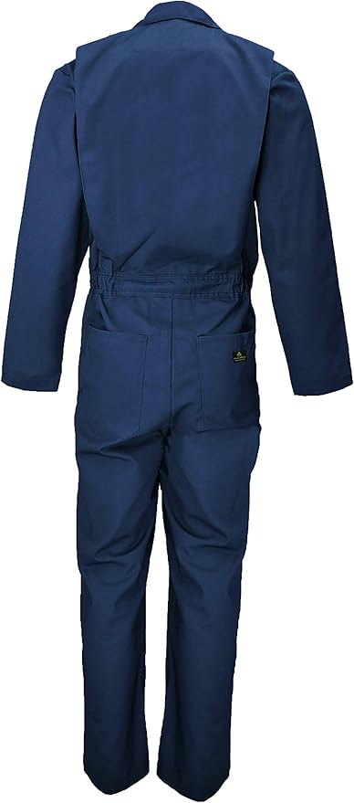 Natural Uniforms Mens Long Sleeve Zip Up Twill Coverall, Stain and Wrinkle Resistant