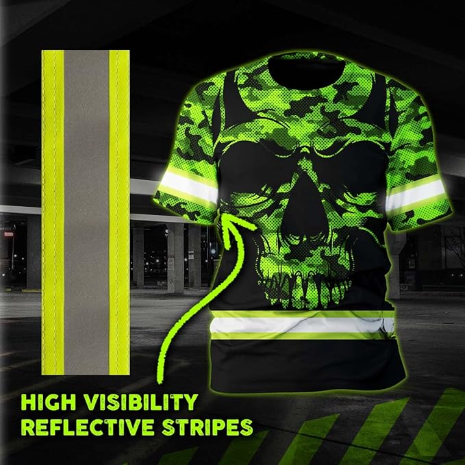 Maddly High Visibility US Flag Collection Safety Workwear Custom Name for Workers, Runners, Truckers, Patriotic