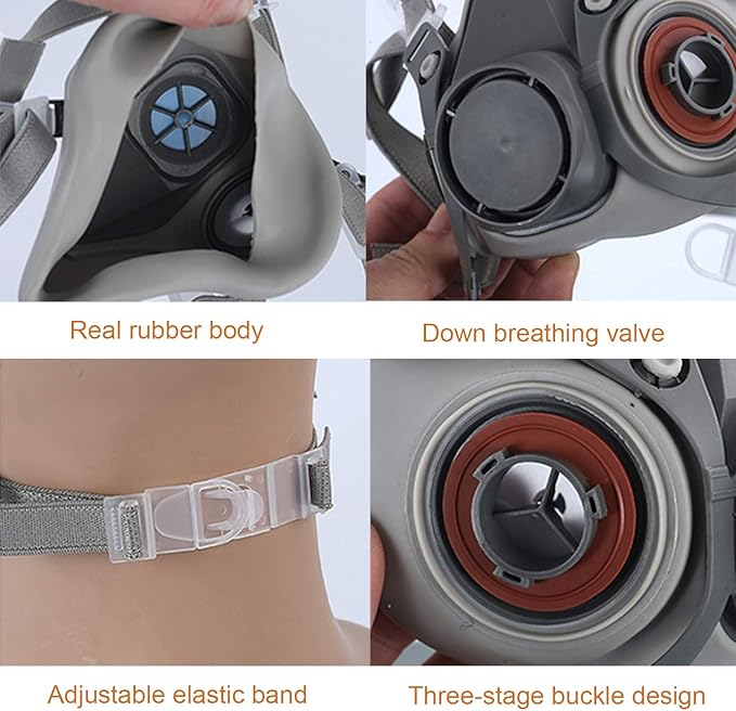 Reusable Half Face Cover - Respirator Mask with Filters for Painting, Dust, Welding, Resin, Fume and Organic Vapor Gas