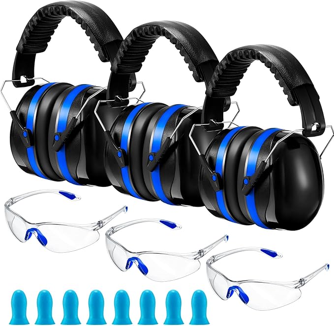 TrelaCo 3 Set 28db Shooting Ear Protection Safety Earmuffs Set for the Range, Shooting and Hunting