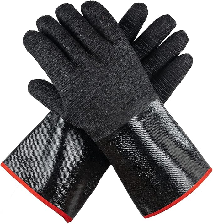 Grill Armor BBQ Gloves – Waterproof Extreme Heat Resistant 932F Oven Gloves for Cooking, Grilling, Baking, Camping – Handle Hot Food in Kitchen, Smoker, Cast Iron, Fire Pit, Pizza, Fryer, Barbecue