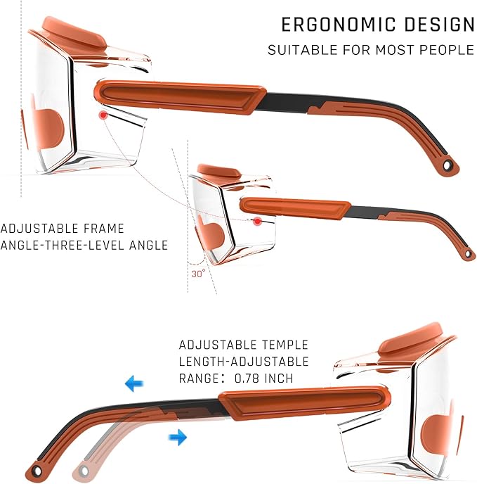 Anti Fog Safety Glasses Safety Goggles Over Glasses Protective Glasses with Anti Scratch Lenses Adjustable