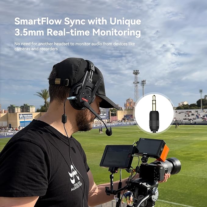 SYNCO XTalk XPro5 2.4GHz Wireless Intercom Headset System with Antenna Enhanced Signal Reception Support 500m/1640ft 5-Person Team Communication Noise Reduction Film Documentary TV Production