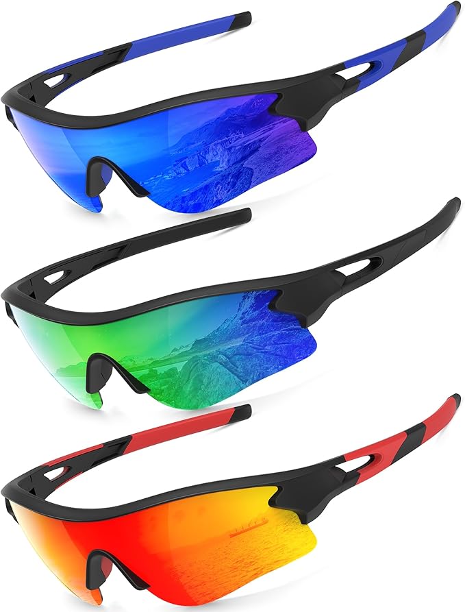 KALIYADI Sports Sunglasses Polarized Sunglasses-Men: Mens Sunglasses with UV400 for Golf Running Fishing