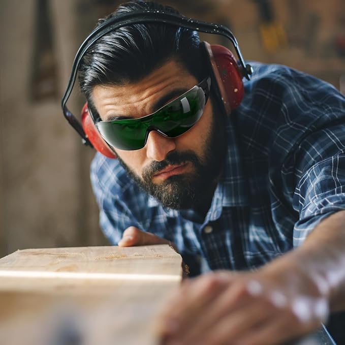 Safety Glasses with Clear Wraparound Lenses and Vented Frame