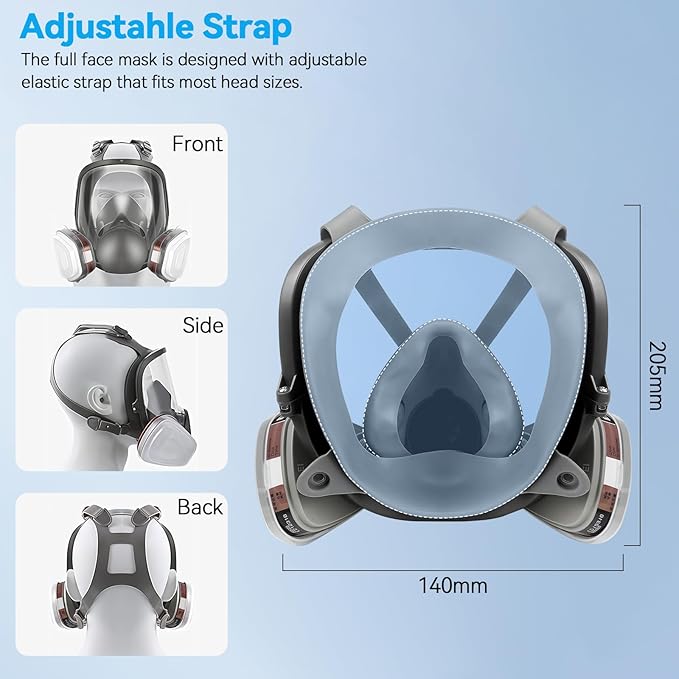 Full Face Respirator,Reusable Respirator Mask with Filters,Gas Mask,Organic Vapor Mask for Anti-fog,Painting, polishing, logging, welding, Against Dust, Staining, Sanding & Cutting