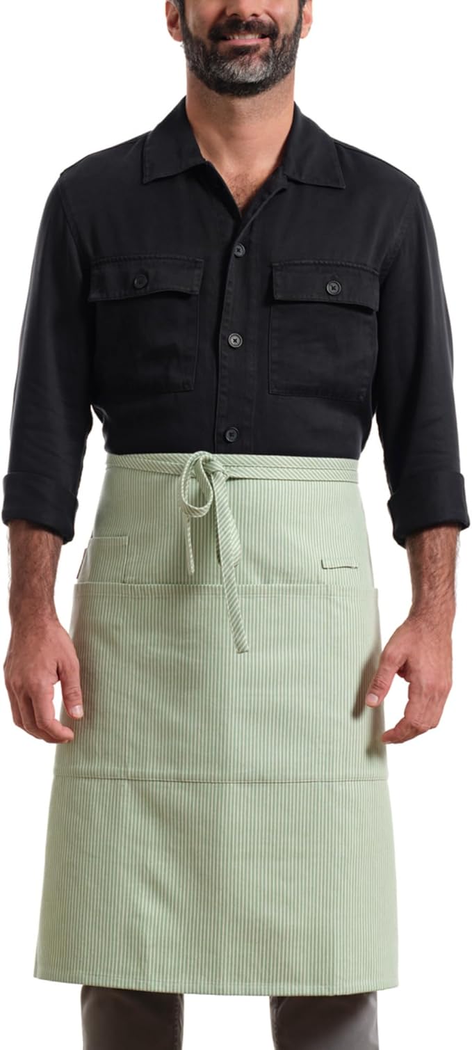 MEEMA Bistro Half Apron for Men & Women | Half Aprons for Women With Pockets | Delantales Para Meseros | Waitress Aprons | Server Apron with Pocket