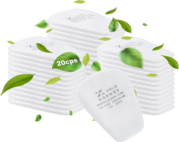 XPRO 20PCS 5N11 Respirator Filter Cotton - 6001 Filter Cartridges, Particulate Filter Cotton Respirator Filter, Against Dust, Spray Paint, Particles, for 6200, 6800, 6000, 7501, 7502 Series