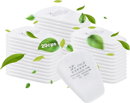 XPRO 20PCS 5N11 Respirator Filter Cotton - 6001 Filter Cartridges, Particulate Filter Cotton Respirator Filter, Against Dust, Spray Paint, Particles, for 6200, 6800, 6000, 7501, 7502 Series