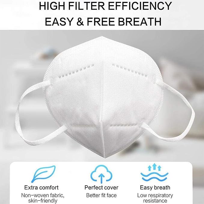 NEWMARK 5 Ply Protective Face ᴍᴀsᴋ 99.6@0.3 microns Filtration Against Unwanted Air Particles