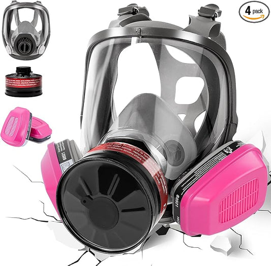 Gas Masks Survival Nuclear and Chemical, Full Face Gas Mask with 40mm Activated Carbon Filter & 60921 Filter, 6800 Respirator Mask for Gases, Vapors, Dust, Chemicals