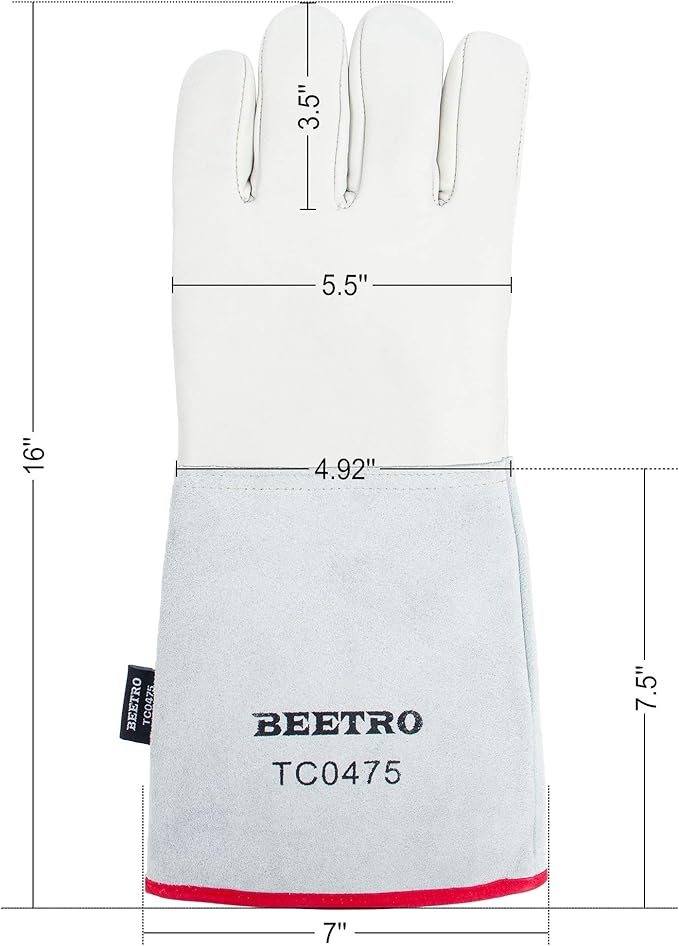 BEETRO -292℉/-180℃ or Above Antifreeze Gloves for Dry Ice Handling Liquid Nitrogen Sponge and Cotton Inner
