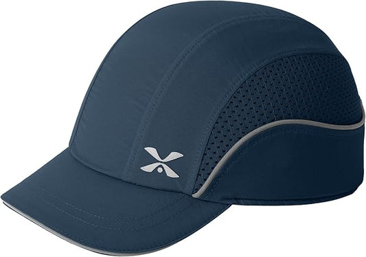 Lightweight Safety Bump Cap - Breathable Baseball Style Protective Hat with Reflective Stripes