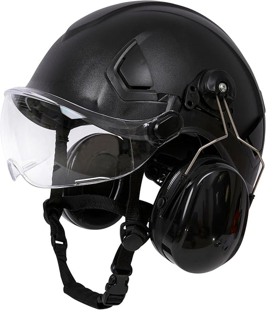 SRSAFETY Full Brim Hard Hat Carbon Fiber Design 6 Point Adjustable Ratchet Suspension OSHA Approved ABS Work Helmet for Men&Women ANSI Z89.1 Type I Class C