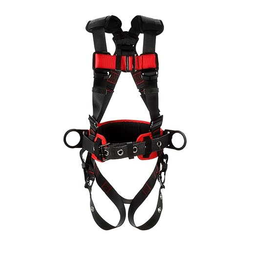 3M Personal Protective Equipment Construction Style Positioning Harness 1161310, Black, X-Large, 1 Ea/Case