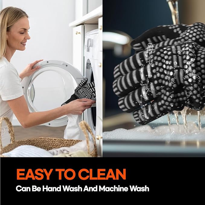 HubiCare Grill Gloves Heat Resistant Fire Resistant Oven Gloves, 1472°F/800°C Heat Resistant Oven Gloves