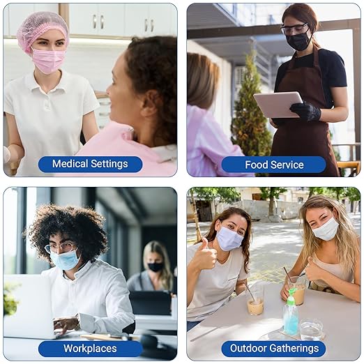 JMU 1000pcs Disposable Face Masks Blue, 3-ply Protection Medical Masks, ASTM Level 1