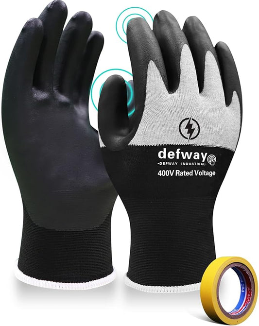 defway Insulated Work Gloves 1000V High Voltage Resistant Electrician Gloves Waterproof Work Gloves Rubber Non Slip Design