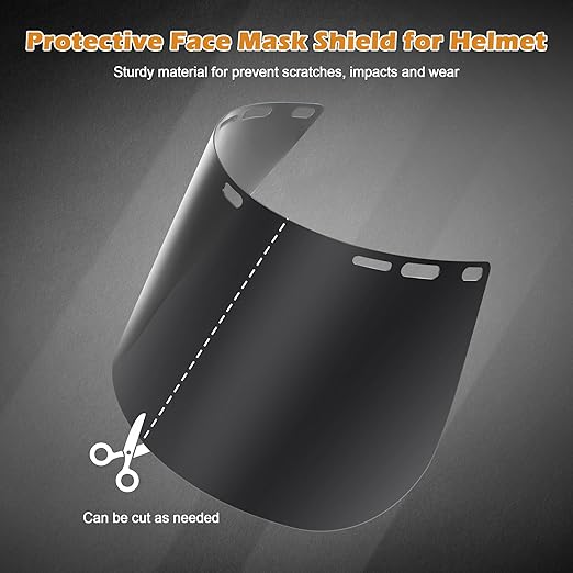 Feekoon 6 Pack Face Shield Replacement Lens, 15.5'' x 8'' Tinted Full Face Shield Compatible with Hobart 770580, Protective Safety Visor Replacement for Welding, Grinding, DIY, Cosplay Helmet
