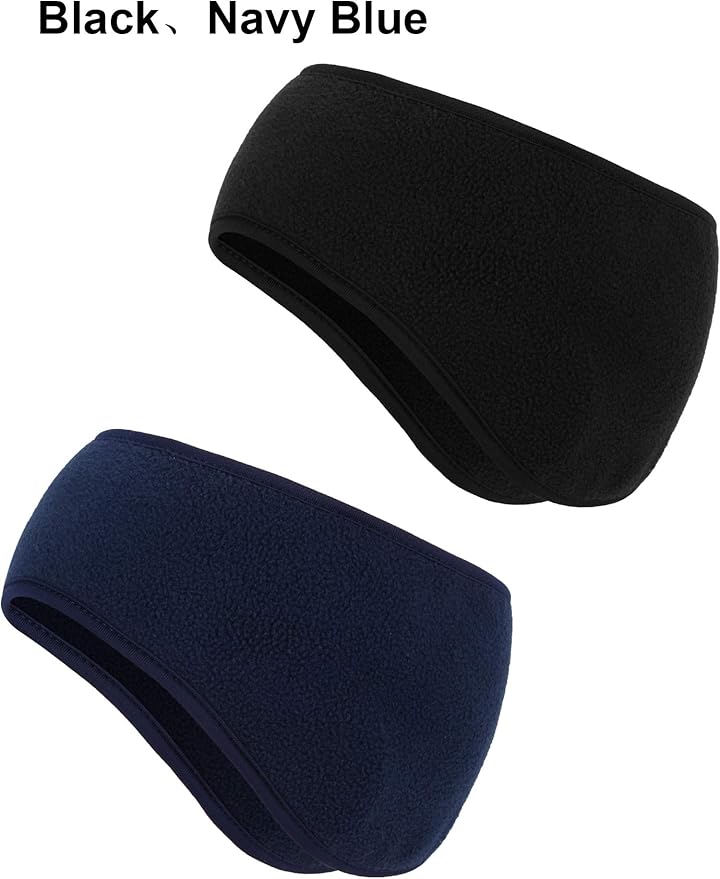 Boao 2 Pieces Ear Warmer Headbands Fleece Earmuffs Winter Ear Covers Running Wicking Ski Sport Headband for Women & Men