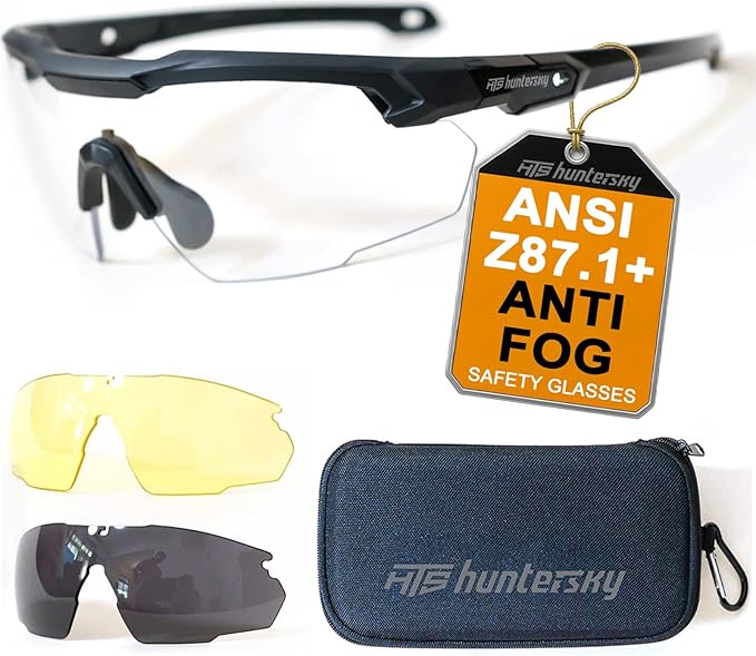 Shooting Safety Glasses for Men Airsoft Hunting Riding Anti-Fog Military Grade Ballistic Tactical Eye Pro Range