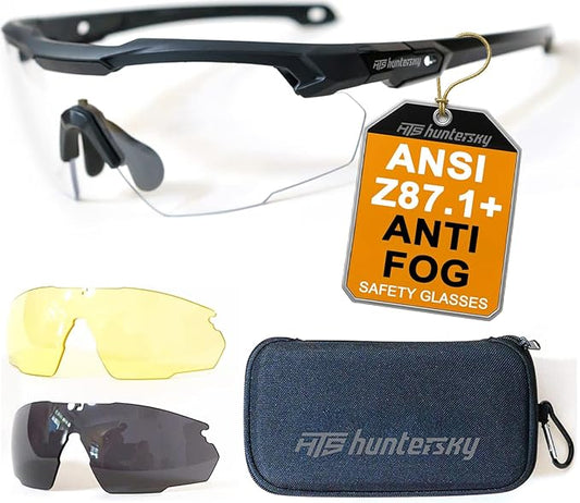 Shooting Safety Glasses for Men Airsoft Hunting Riding Anti-Fog Military Grade Ballistic Tactical Eye Pro Range