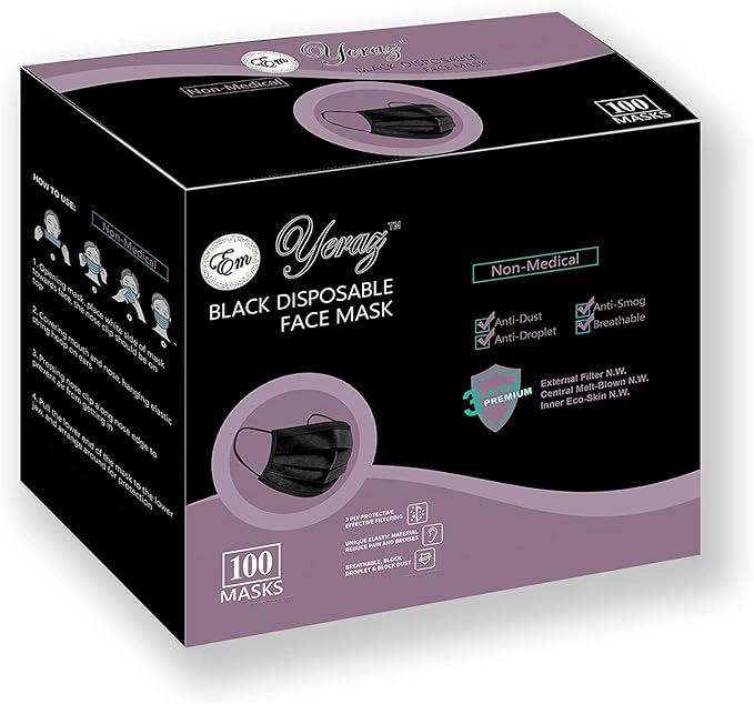100 PCS 3 Ply Blue Disposable Face Mask Filter Protection Face Masks.