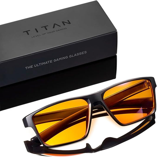 Titan Gaming Glasses, Anti Blue Light Glasses Men, UV400 Protection Blue Light Blocking Glasses for Computer Eye Strain