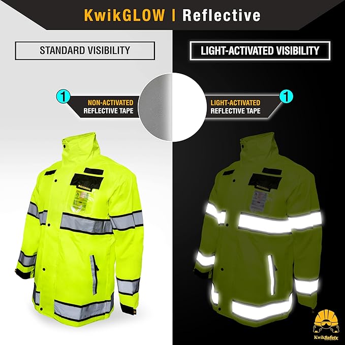 KwikSafety - Charlotte, NC - TORRENT Rain Jacket & Trench Coat ANSI OSHA Class 3 High Visibility Jacket Hi Vis Rain Gear