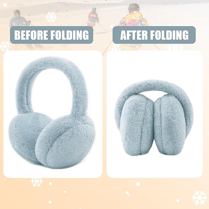 Kids Winter Earmuffs Baby Warm Ear Muff Girls Cute Furry Ear Warmers Boys Foldable Ear Covers for Cold Weather