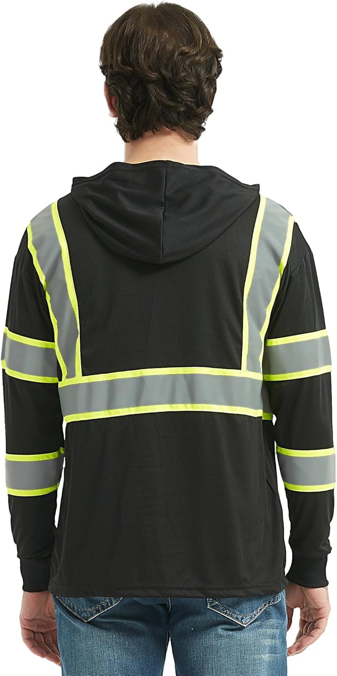 ProtectX High Visibility Long Sleeve Shirts Reflective Hi Vis Safety Shirt for Men Women Class 2-3 Construction Shirt 1 Pack