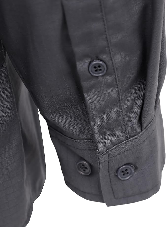 BOCOMAL FR Shirts 6oz Ripstop Durable Rugged Zipper Pocket Water Repellent Finish Fire Resistant Shirt-CAT2