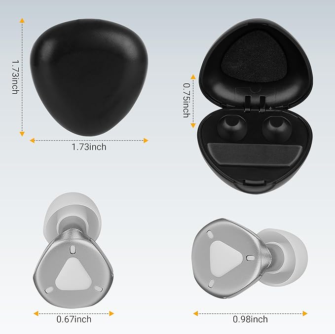 Ear Plugs for Sleeping, Reusable Hearing Protection for Sleep,Work,Focus,Travel, Adjustable Passive Earplugs for Concerts & Festivals, Bright Silver