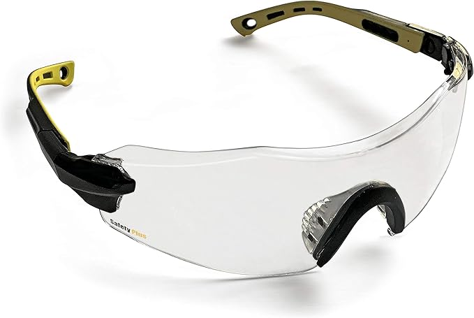 Anti-Fog Safety Glasses (Clear Lens) SPG801CL-AF, ANSI Z87.1, Scratch Resistant, Wrap Around Lens, Adjustable Temple & Hinges, UV Protection, Case & Strap Included