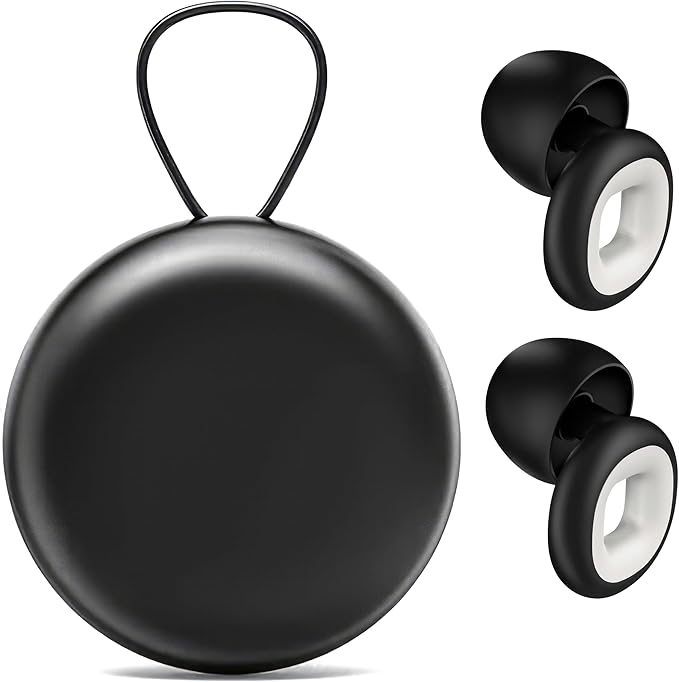 Ear Plugs for Sleeping, Noise Cancelling & Motorcycle Wind Noise - Reusable Earplugs & Hearing Protection in Soft Flexible Silicone for Sleep, Concerts or Focus - NRR 28db Earplugs, 8 Tips S/M/L/XL