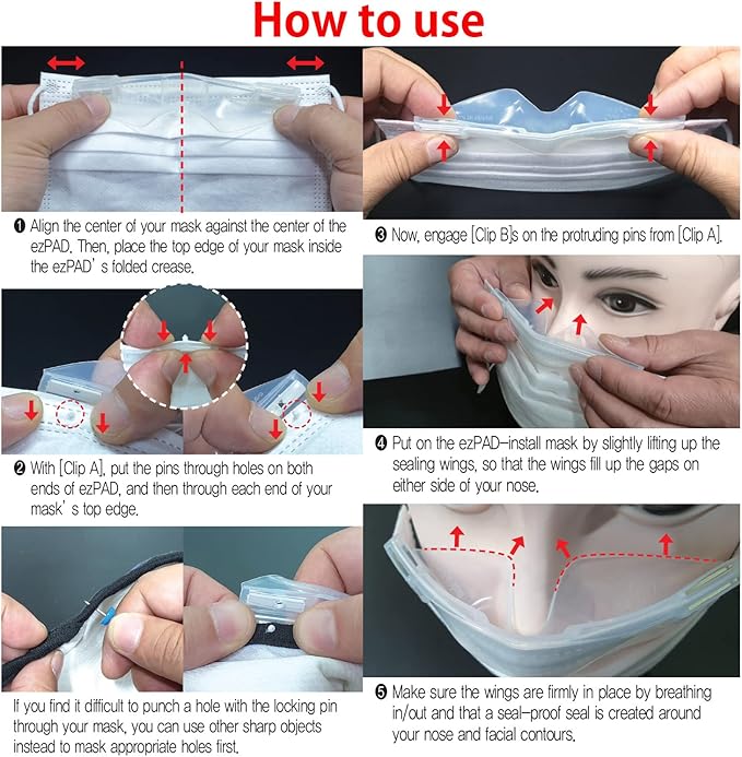 MaskSeal, Anti-Fog Silicon PAD Helps Improve facemask's Sealing (Large)