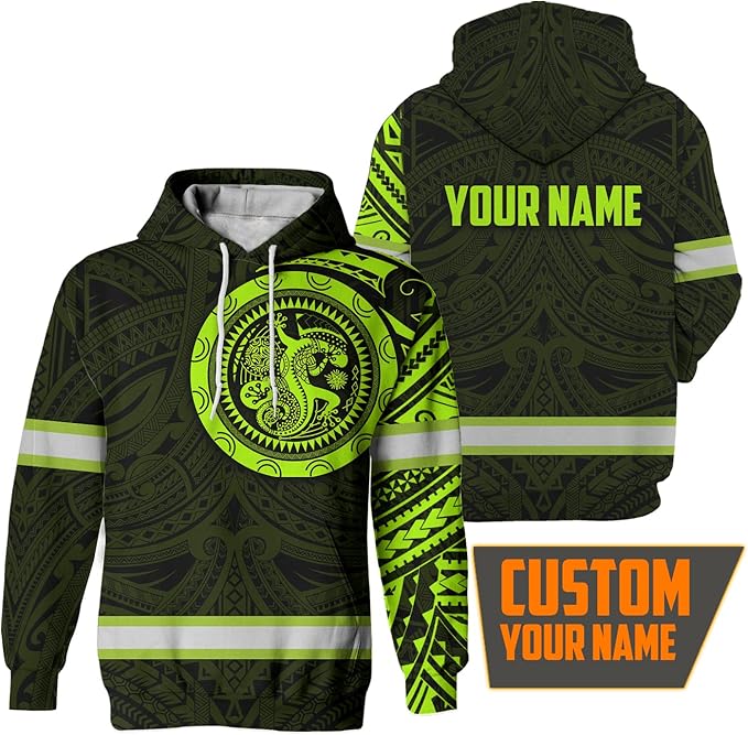 Matedecor Skull High Visibility Shirt Men Reflective Safety Shirts US Flag Custom Name Workwear, Runners, Walkers, Patriotic