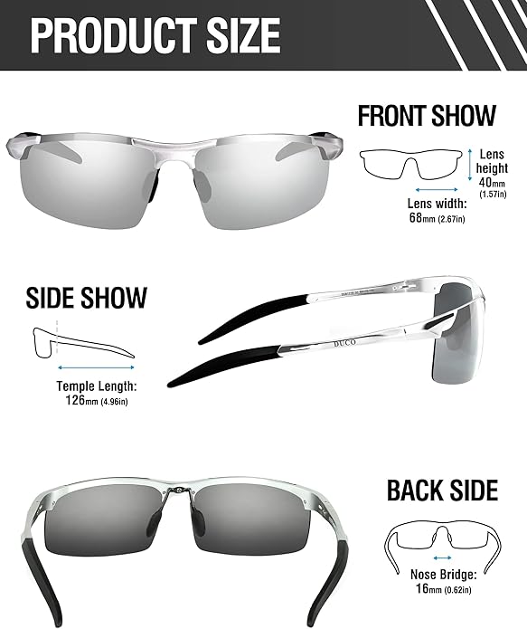 DUCO Mens Sports Polarized Sunglasses UV Protection Sunglasses for Men 8177s