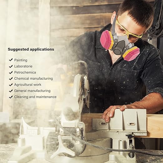 Respirator Cartridge, 60923 Particulate Filter, for Half and Full Face Pieces 6000, 7000 and FF-400 Series, Effective Filtering Organic Vapors, Acid Gases and Particulates, 6 Pair