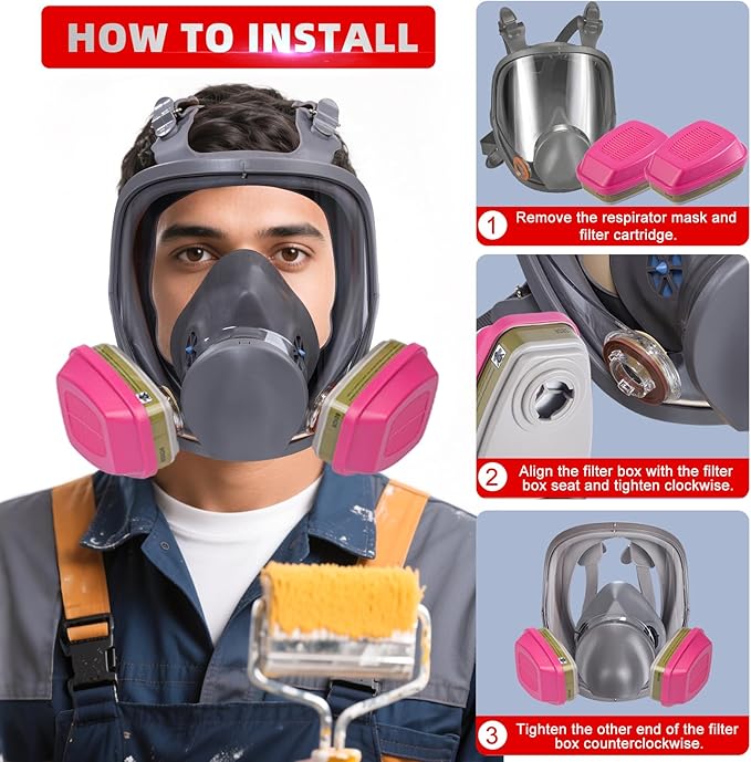 60926 Respirator Cartridges(5 Pairs), 60926 Filter Cartridges for Filtering Organic Vapors, Acid Gases, Ammonia Methylamine, Formaldehyde - Respirator Filters for 6000, 7000 Series