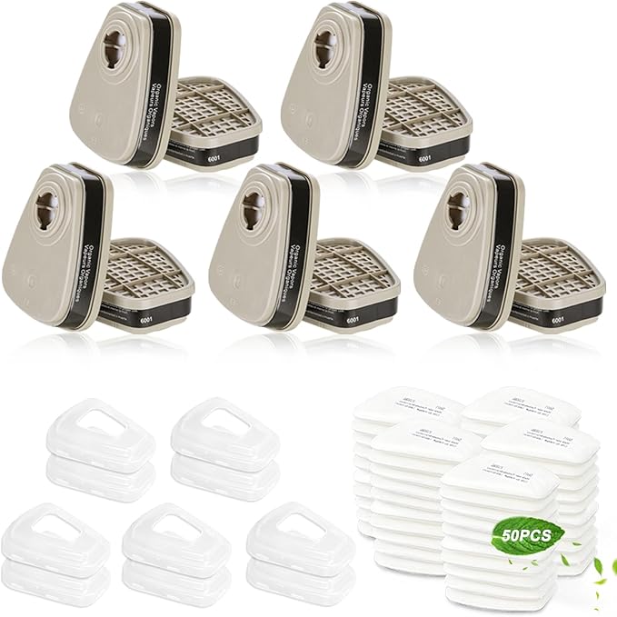 6001 Filter Cartridges for Respirator, Replacement Respirator Filters - Proof Organic Vapors, Paint and Chemical, Respirator Cartridges for 6200, 6502, 7502, 6800, 4008 Series(5 Set)