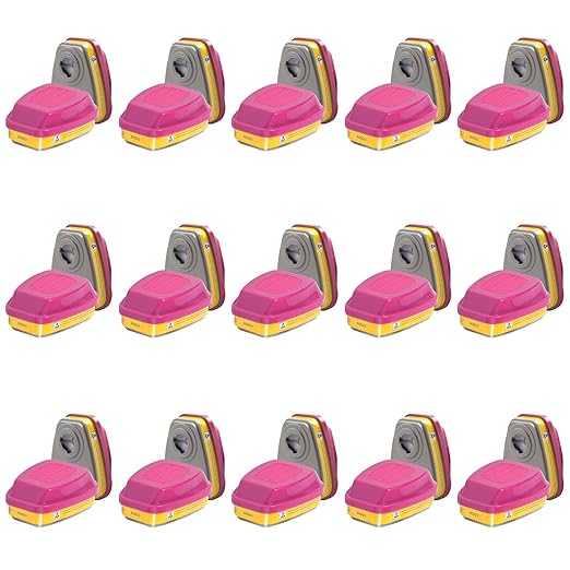 Respirator Cartridge, 60923 Particulate Filter, for Half and Full Face Pieces 6000, 7000 and FF-400 Series, Effective Filtering Organic Vapors, Acid Gases and Particulates, 30 Pair